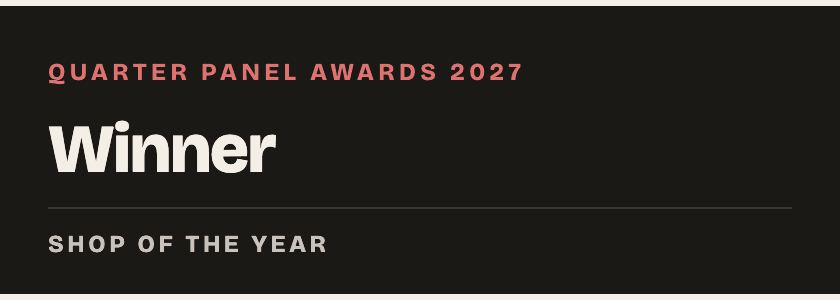 Quarter Panel Awards 2027 — Winner — Shop of the Year, dark